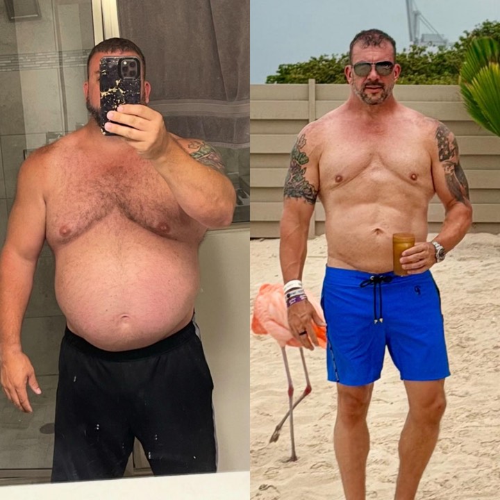 Chris, before and after